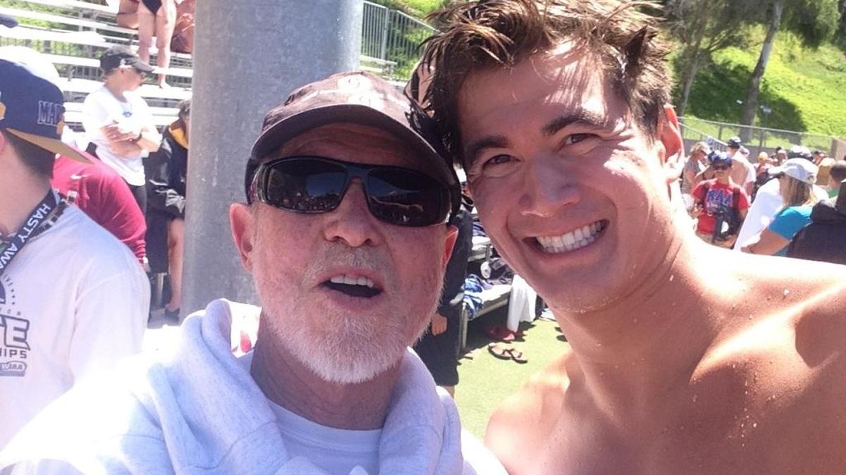 Morro Bay resident James Zuur, left, recently competed in the 2017 U.S. National Masters Spring National Championship. He is pictured with Olympic gold medalist Nathan Adrian, right, who also competed at the event.