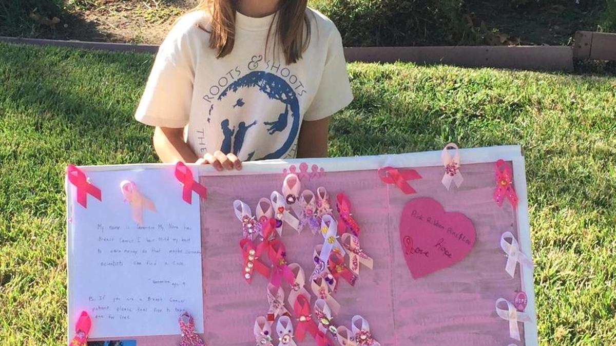 Genevieve Leroux, 9, recently raised $600 for the Breast Cancer Research Foundation.