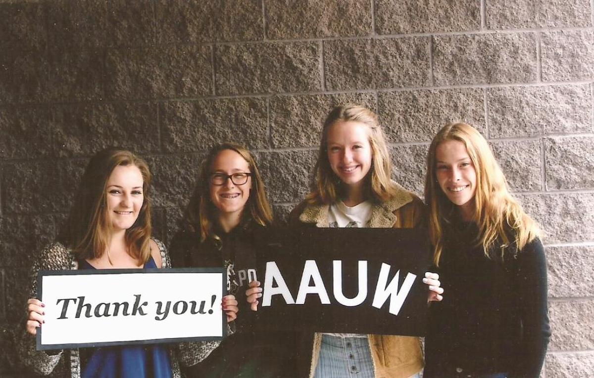 Recent San Luis Obispo High School graduates, from left, Grace Gilmore, Emily Stephens, Haley Block and Kate Miller each received a scholarship in the amount of $500 from the American Association of University Women.