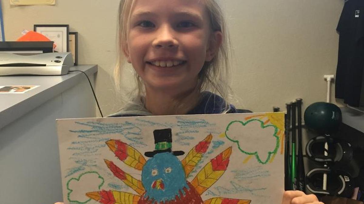 Linnea Bernal, 9, submitted the winning entry for the Templeton Turkey Trot Fun Run logo contest.