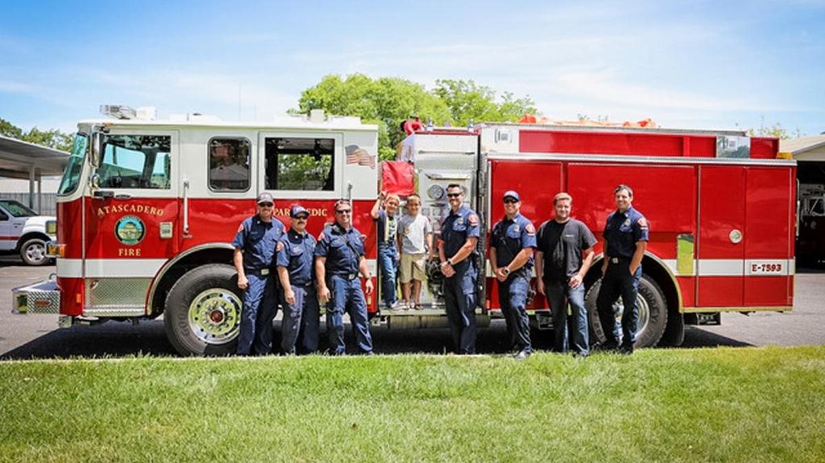 The Atascadero Fire Department recently gave Carter Hochman and his friend Evan a ride in the fire engine, a tour of the fire station and a barbecue lunch.