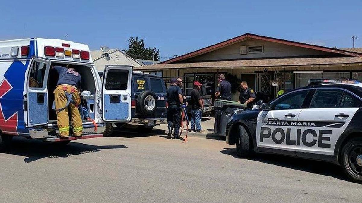 A 21-year-old man was arrested Friday, May 12, 2017, after two people suffered life-threatening stab wounds in an incident on East Newlove Drive in Santa Maria. The suspect is the son of the two victims, police said.