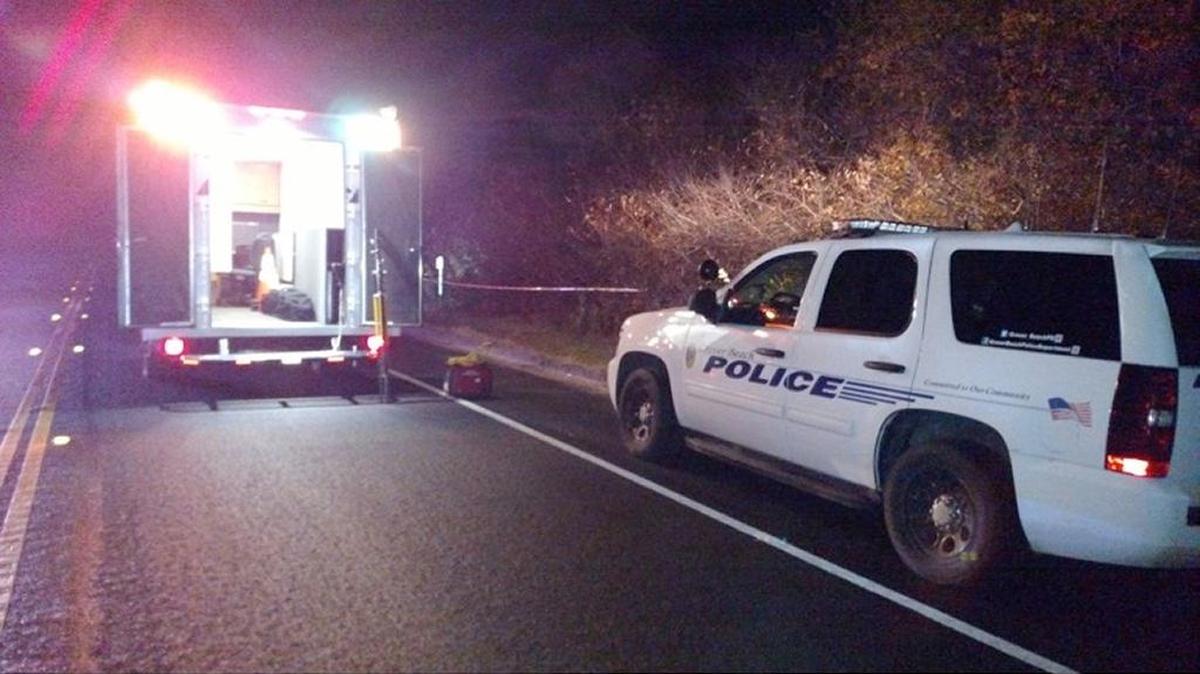 Grover Beach police investigate the scene of a stabbing Tuesday night on Highway 1 near the train station.