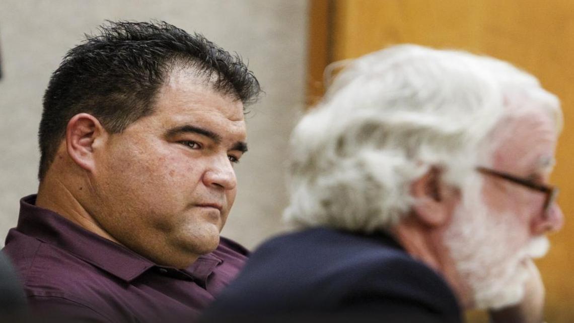 Matthew Roland Betts, 44, of San Luis Obispo, left, appears at his preliminary hearing for charges of child molestation alongside his lawyer, Jeff Radding.