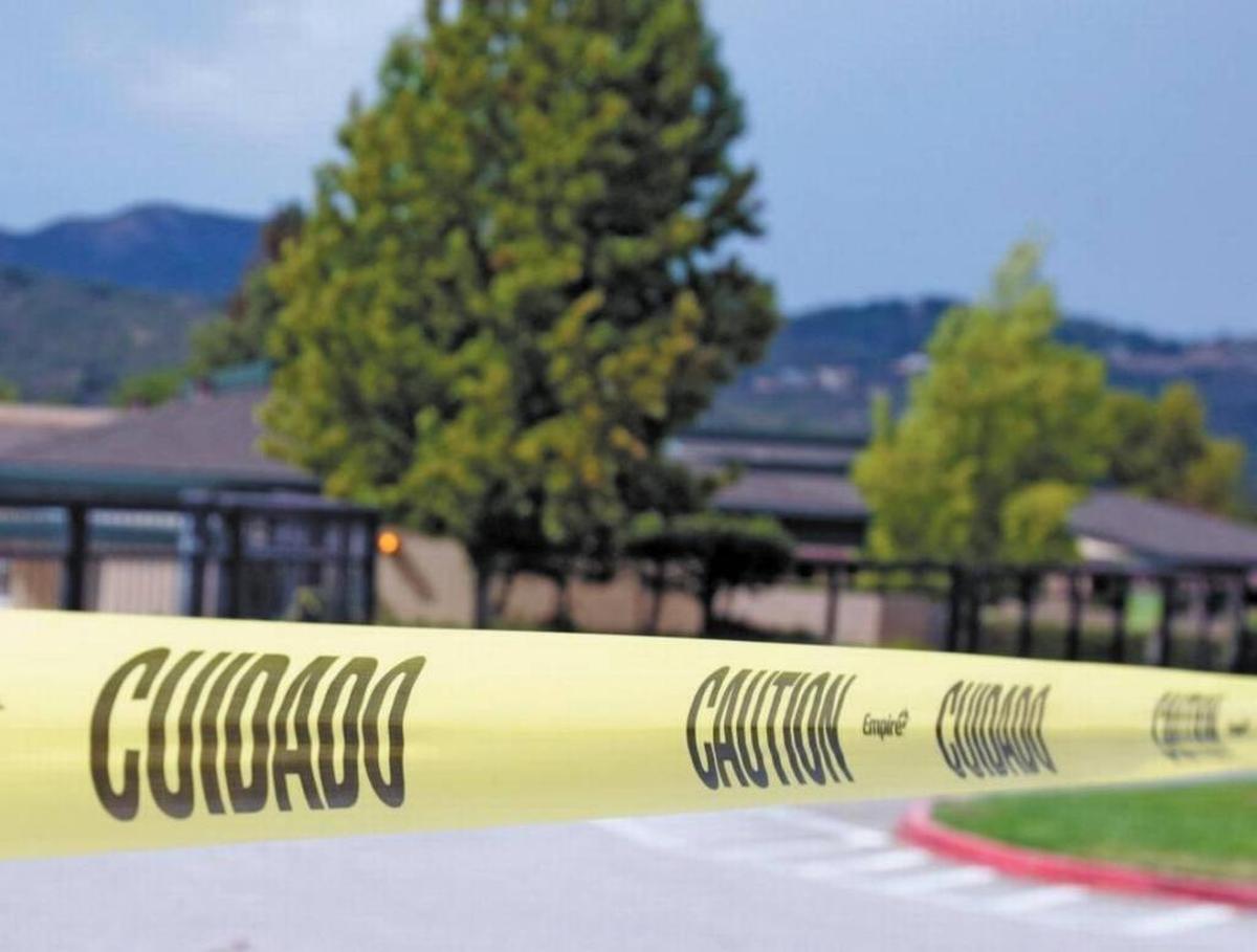 Caution tape blocks off access to San Gabriel Elementary School during the two-week closure in September 2015.