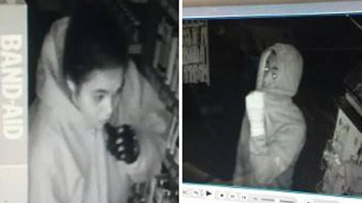 Morro Bay police are looking for two suspects who broke into a pharmacy Monday morning.