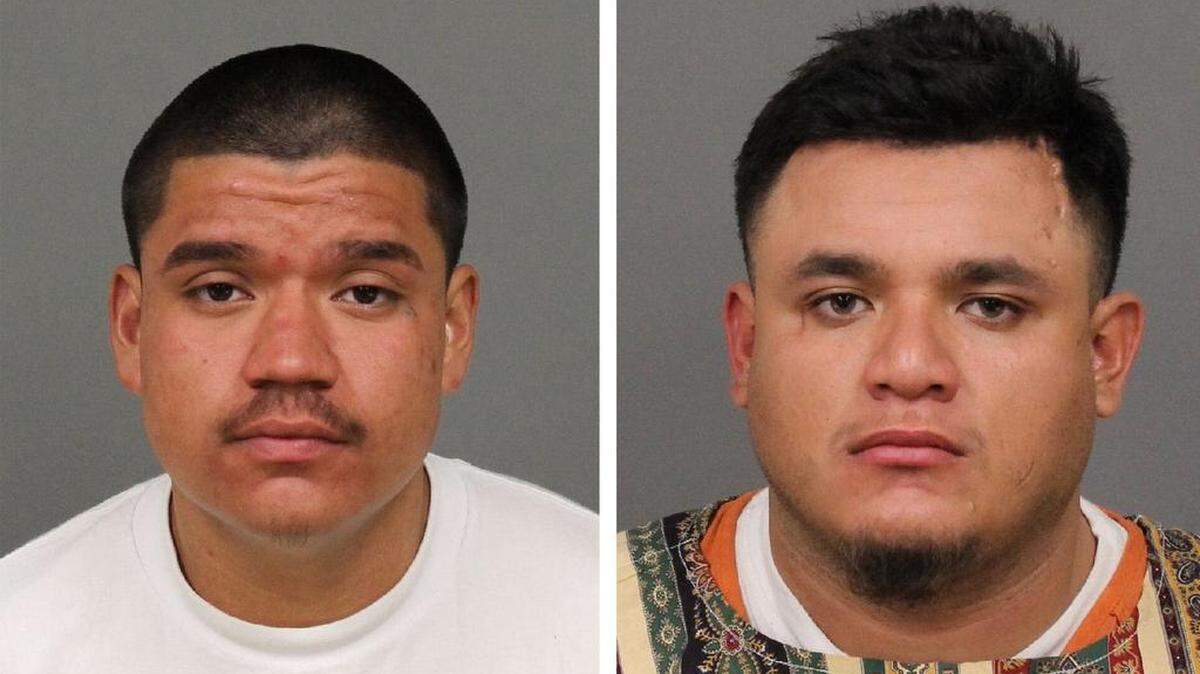 Sergio Flores, left, and Wilson Cortez, right, were arrested following an armed robbery in Nipomo on Sunday night. Flores and Cortez were taken to jail on suspicion of robbery and resisting a police officer.