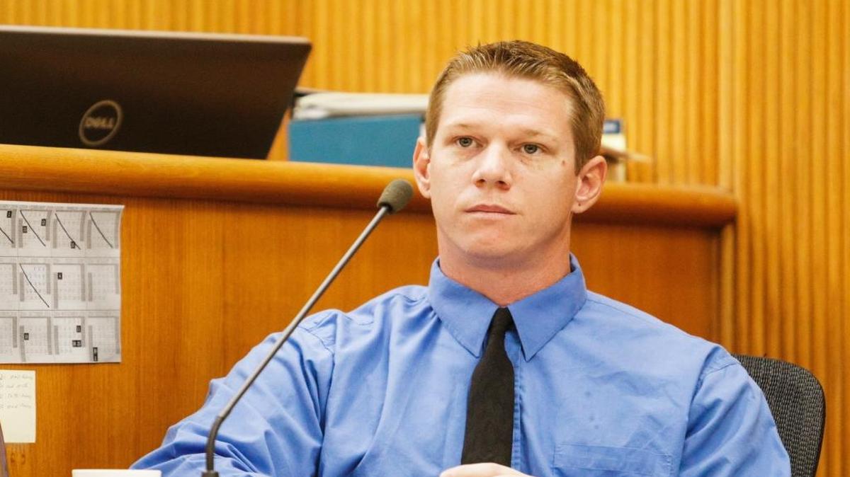 Rian Mabus testifies in July 2016 during his original trial on charges he raped his girlfriend’s intoxicated aunt at a house party.