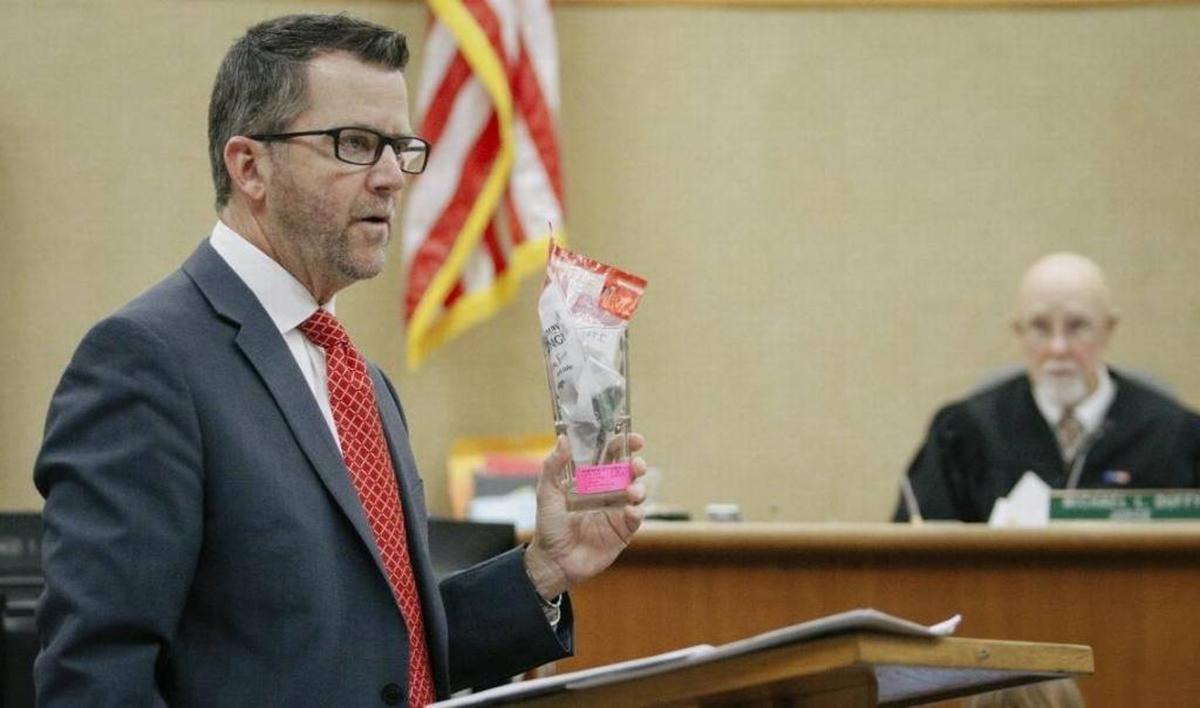 Prosecutor Stephen Wagner makes his closing argument in the murder trial of serial drunk driver William Riley Mobley of Santa Maria, who was convicted in February of murder for the death of 68-year-old Richard Stabile.