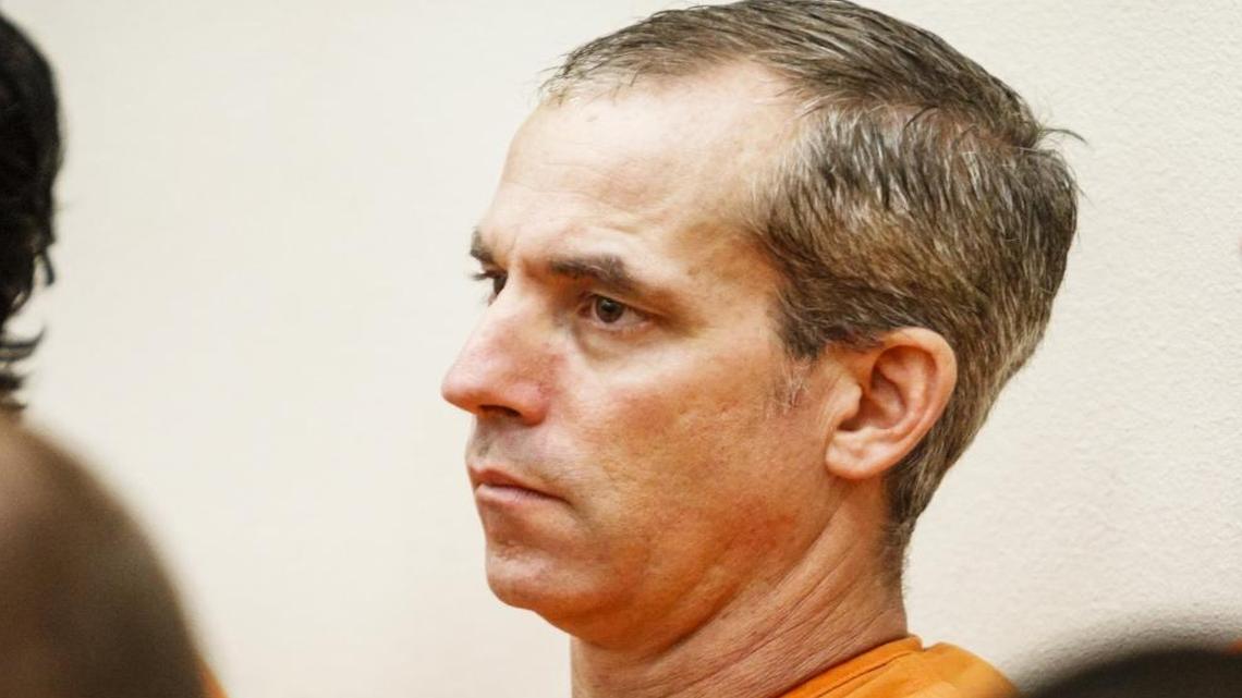 Jason Robert Porter, accused of molesting 18 children in Paso Robles, sits in court for a pre-preliminary hearing.