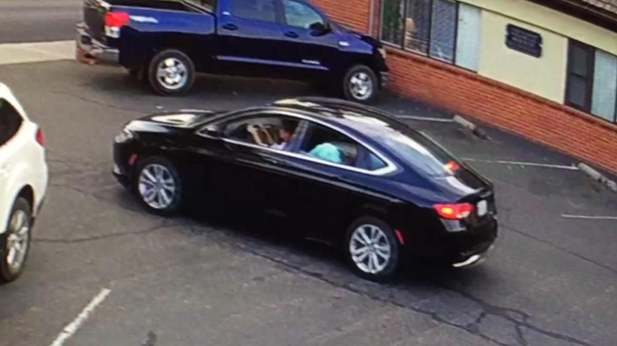 Virginia Paris and Joseph Hetzel are believed to be in this black 2015 Chrysler 200 with a California license plate of 7NGE514.