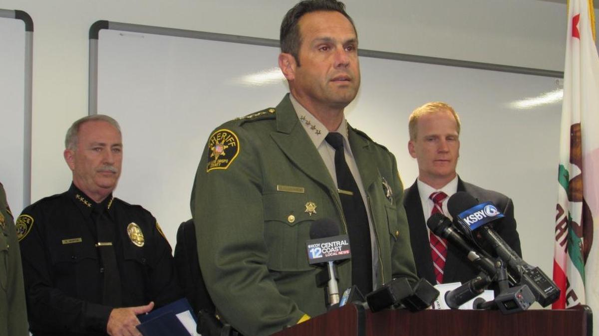 San Luis Obispo County Sheriff Ian Parkinson speaks Thursday at a Santa Maria Police Department news conference for “Operation Matador.” The Sheriff’s Office was one of several agencies involved in the crackdown.