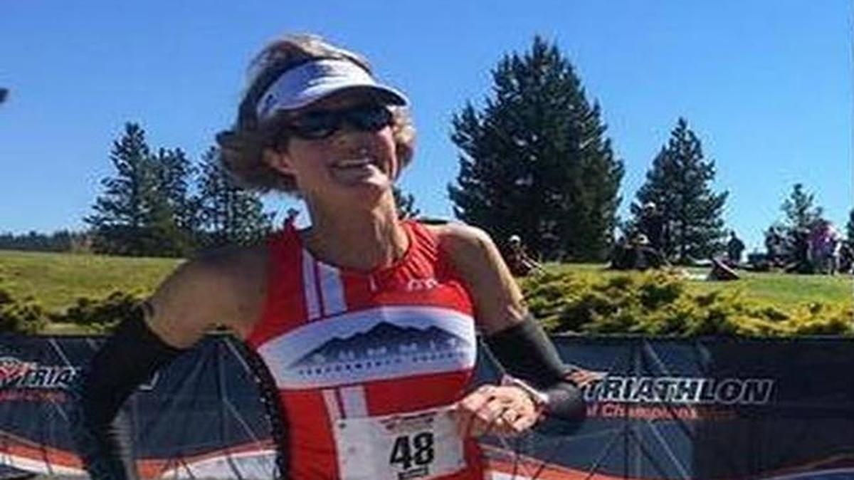 Bridget Dawson during one of her races in an undated photo.