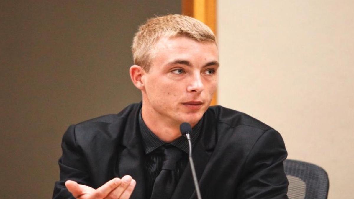Tanner Mengore testifies in his own defense on Friday, March 25, 2017, in San Luis Obispo Superior Court. Mengore is charged with causing two deaths while under the influence of synthetic marijuana during a 2014 crash on Highway 1.