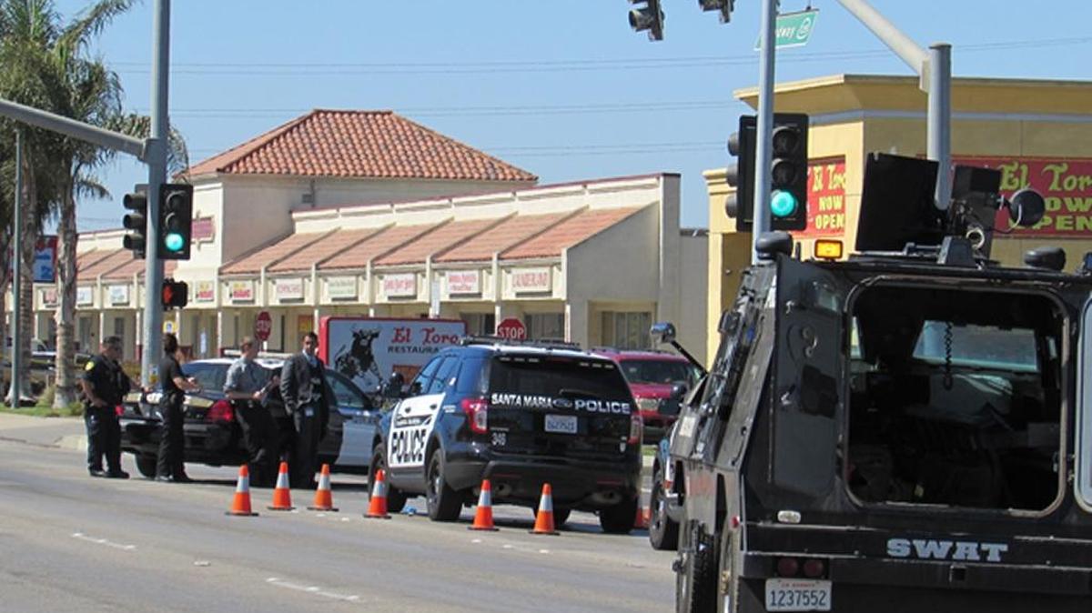 An apparently suicidal man armed with a knife was shot and killed by police Wednesday on South Broadway in Santa Maria.