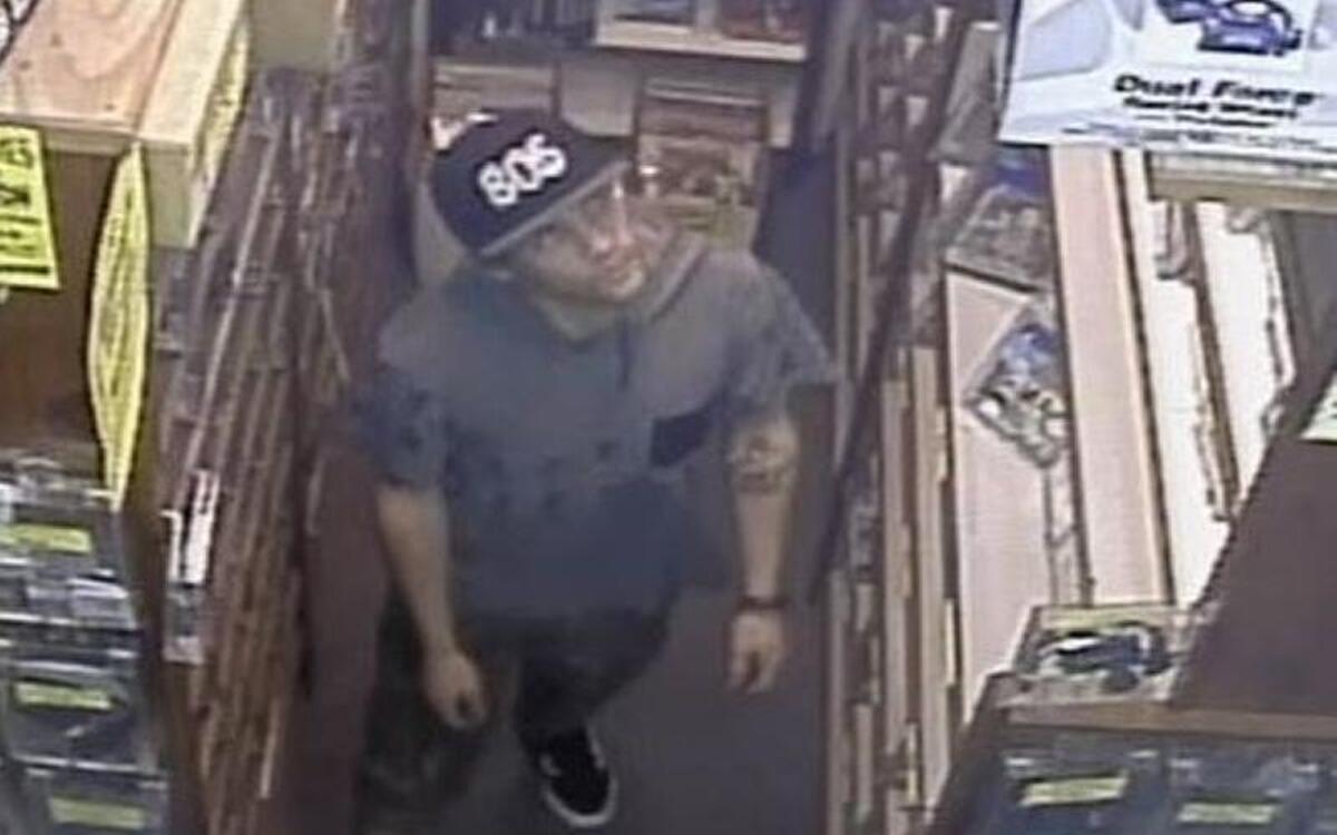 A surveillance image of a suspected video game thief at Cheap Thrills on Thursday, March 30, 2017.