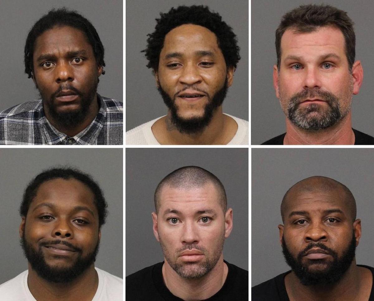 Top row: Carnell Bowden, 34, of San Bernardino; Michael Bowden, 31, of Long Beach; and John Cichosz, 36, of Oakley. Bottom row: Treaveon Falls, 26, of Long Beach; Joseph Perry, 35, of Antioch; and Tamone Thompson, 37, of Hayward.