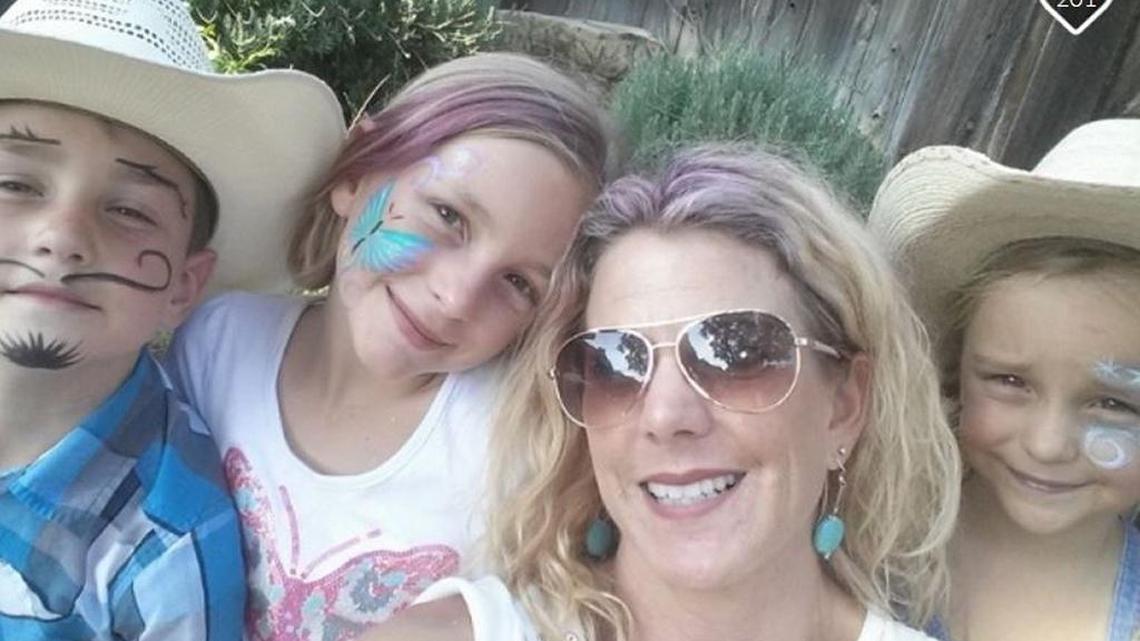 Tricia Jensen with her three children.