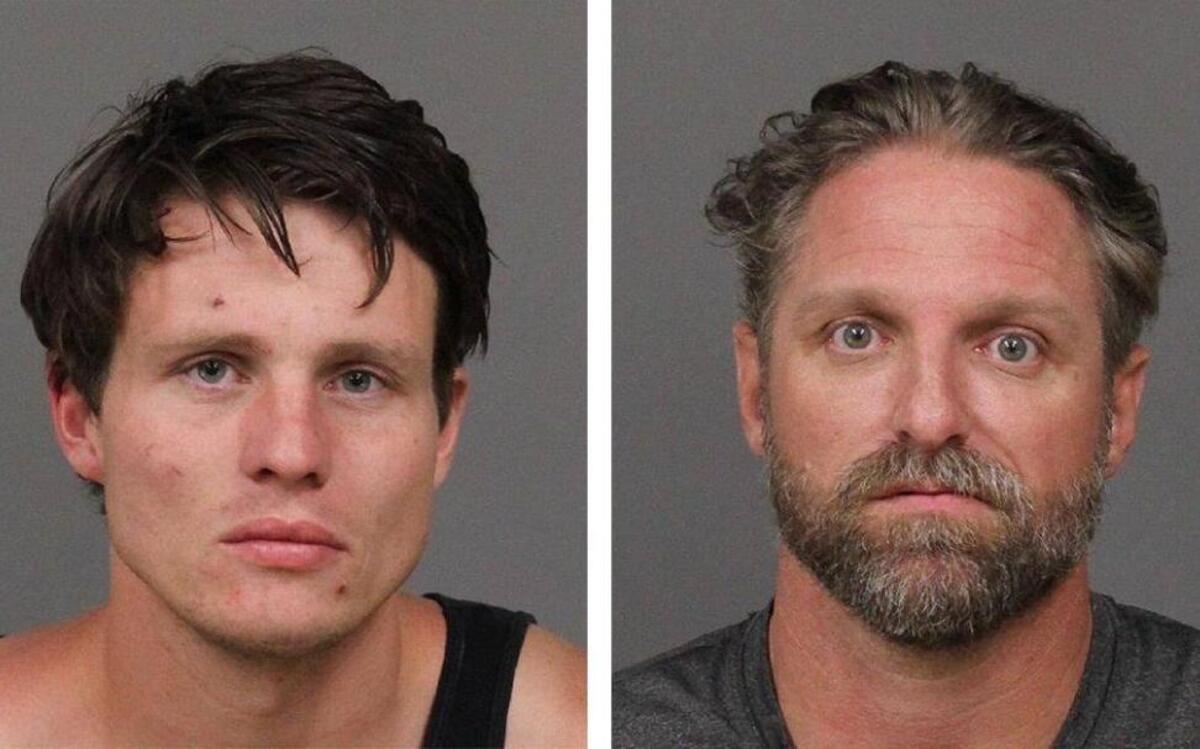 Joseph Baker, left, was arrested Thursday, July 20, 2017, on suspicion of possession of drug paraphernalia, carrying a concealed knife and a parole violation. Ryan Krebs, right, also was arrested on suspicion of possession of narcotics for sale, carrying a switchblade and two warrants.