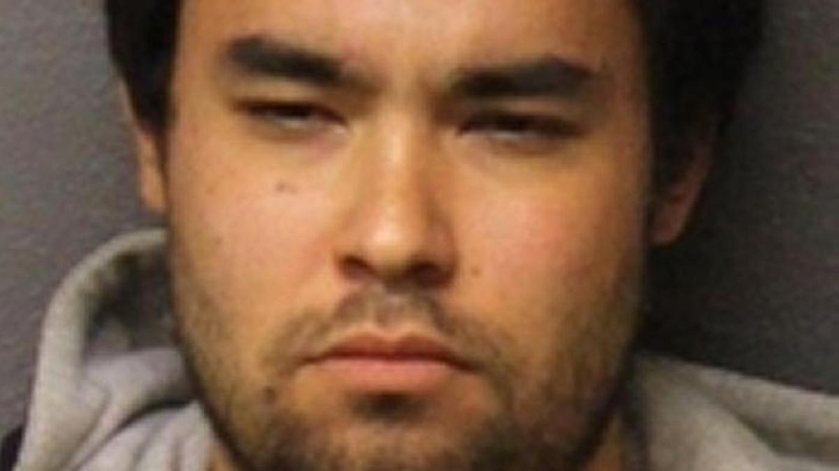 Steven Minami, 23, was arrested Sunday after he allegedly set fire to a Christmas tree in the lobby of the Santa Maria Police Department’s station.
