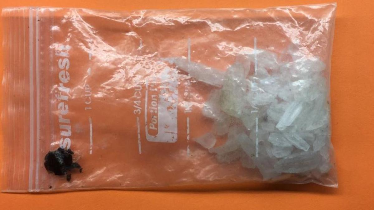 Grover Beach police confiscated 20 grams of meth and a small amount of heroin in a drug arrest on Wednesday.