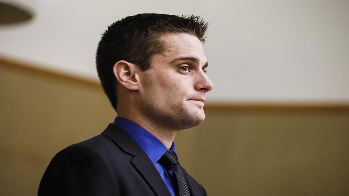 Alex Geiger, the 25-year-old former Grover Beach police officer whose dog attacked Grover Beach residents Betty Long and David Fear, killing Fear, made his first court appearance Tuesday.