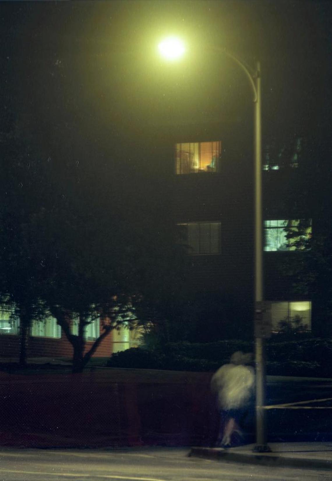 Kristin Smart was last seen at the corner of Perimeter Road and Grand Avenue. In the background is Santa Lucia Hall, where Paul Flores was a resident at the time. This photo was taken on May 19, 1997.