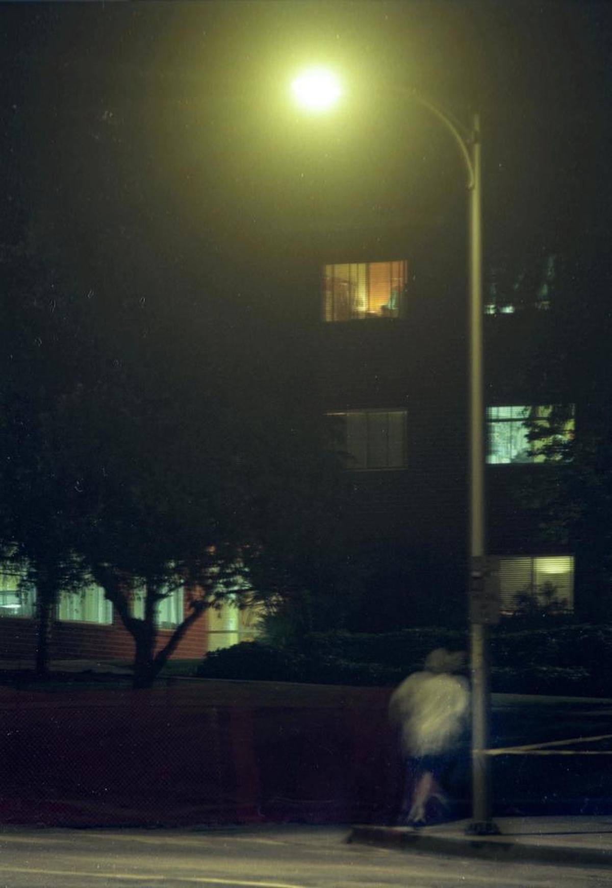 Kristin Smart was last seen at the corner of Perimeter Road and Grand Avenue. In the background is Santa Lucia Hall, where Paul Flores was a resident at the time. This photo was taken on May 19, 1997.