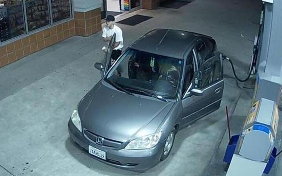 San Luis Obispo police are looking for a man who stole a wallet from an occupied car at the Chevron station on Monterey on Friday night.