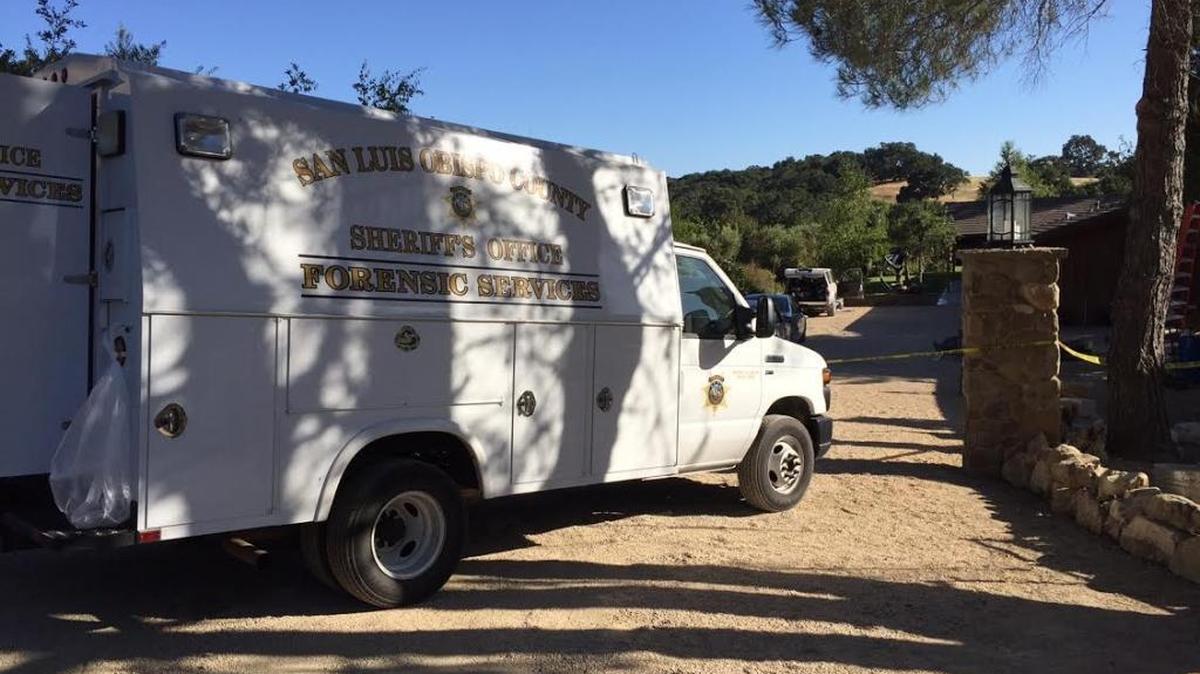 The San Luis Obispo County Sheriff’s Office investigates the scene of an alleged home invasion robbery in rural Templeton