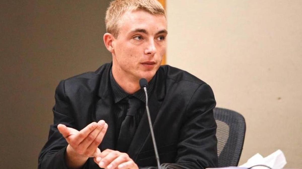 Tanner Mengore testifies on Friday, March 25, 2017, in San Luis Obispo Superior Court. Mengore is charged with two counts of gross vehicular manslaughter while intoxicated, one count of child abuse resulting in great bodily harm, and felony DUI resulting in great bodily injury.