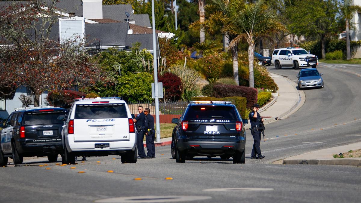 Police respond to a false report of a shooting Friday at a residence on Wave Avenue in Pismo Beach.