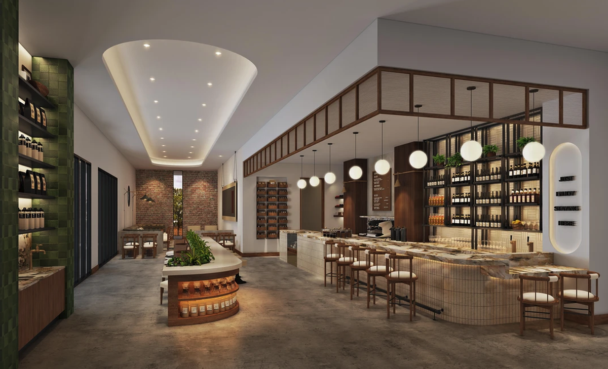 The four-story AVA Hotel, seen here in a rendering and under construction on Pine Street in Paso Robles, will cater to wine country tourists. The projected opening date is in spring or summer 2025.