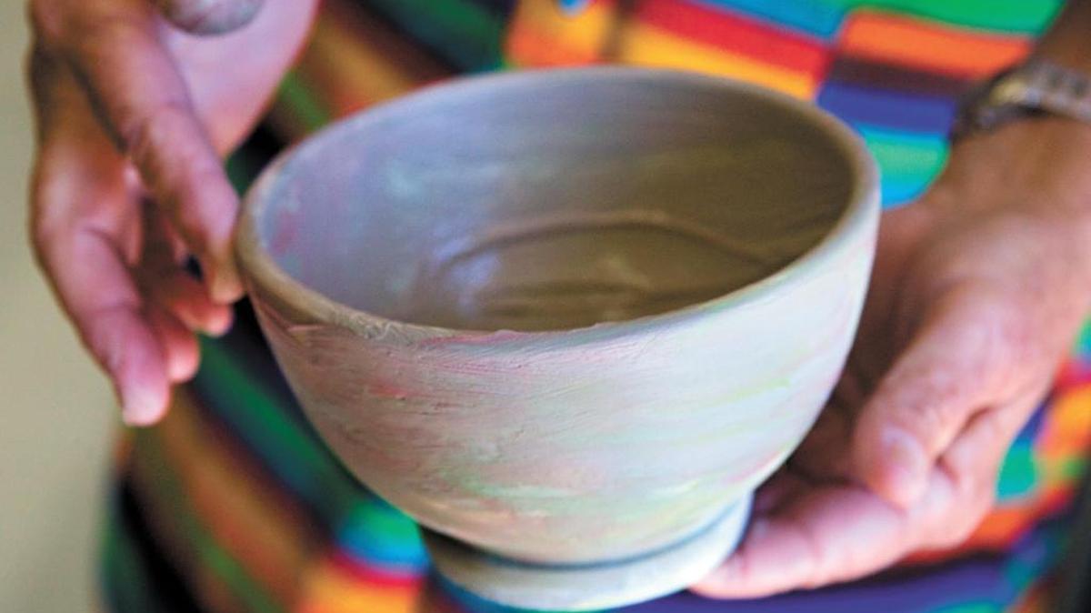 Samaria Camacho, 4, decorated this bowl for the 2012 Empty Bowls Community Luncheon to benefit the 5Cities Homeless Coalition.