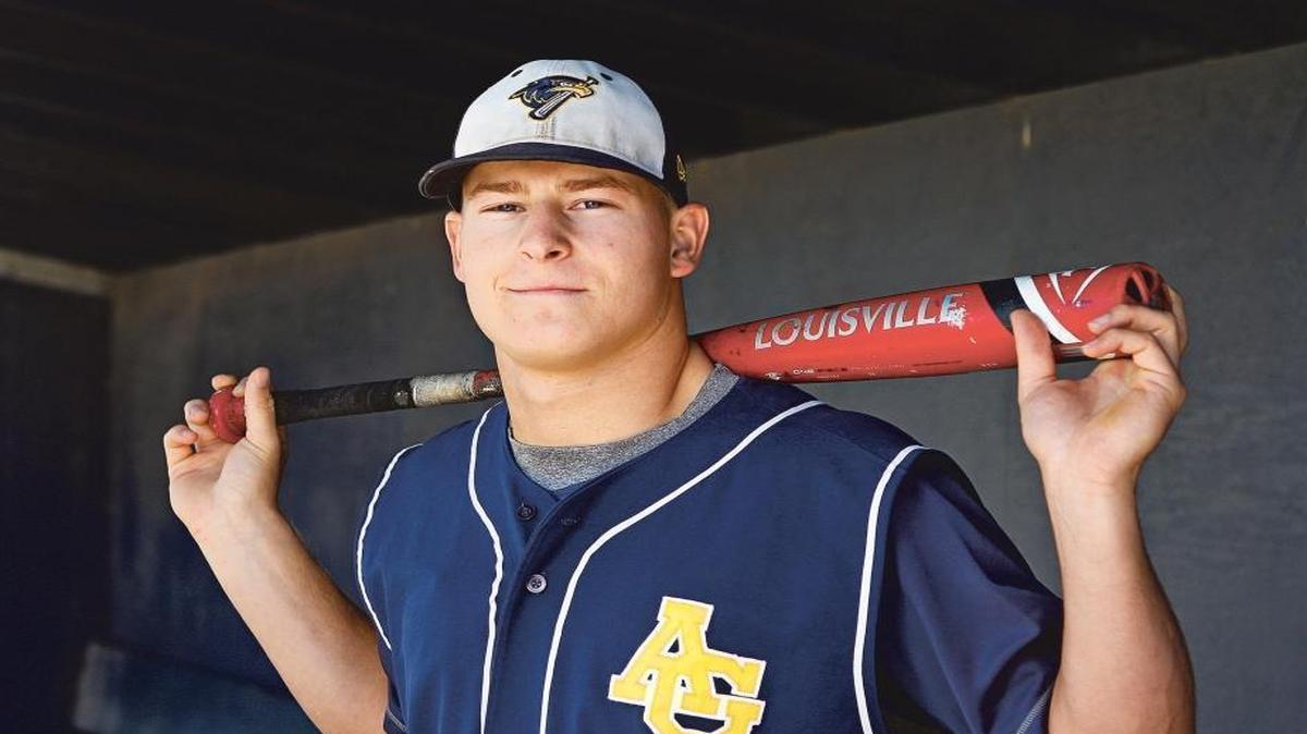 Arroyo Grande High School's Ryan Teixeira poses in 2015 after being named the Tribune County Player of the Year for baseball.