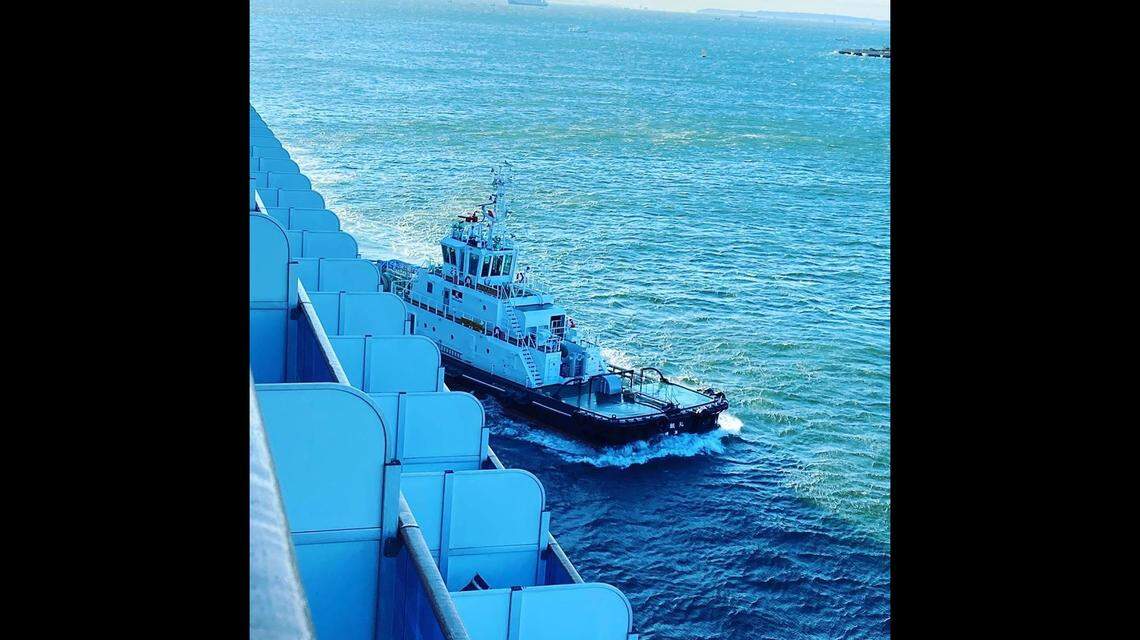 Sarah Arana, a Paso Robles medical social worker, has been quarantined on a Diamond Princess cruise ship off the coast of Japan after a coronavirus outbreak onboard. Arana has been sharing updates on her Facebook page, including this photo from her cabin balcony on Feb. 9, 2020.