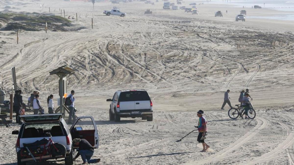 Beachgoers at Oceano Dunes State Vehicular Recreation Area in 2016.