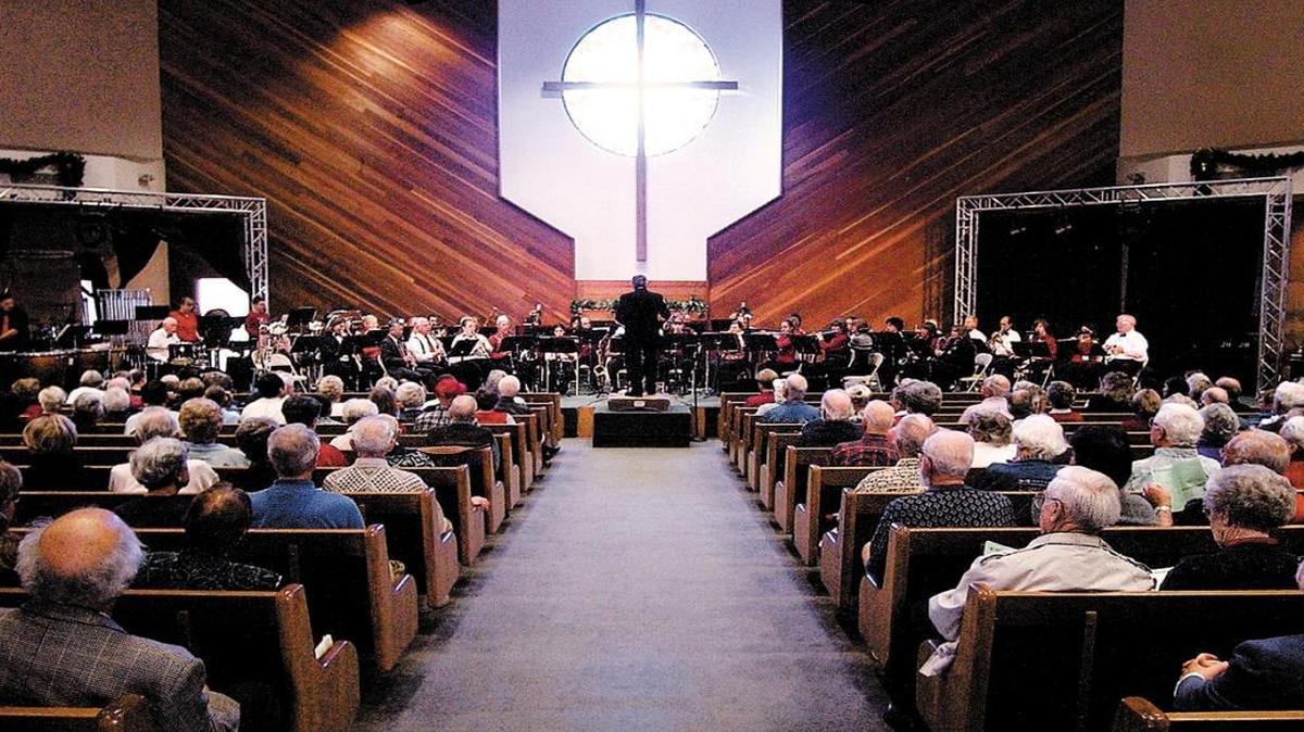 The Atascadero Community band plays a Christmas concert at Atascadero Bible Church.