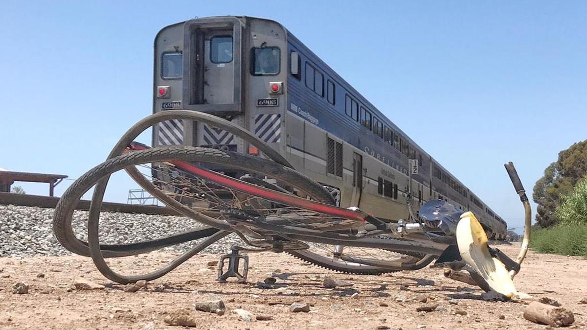 A man riding his bicycle on the tracks was struck from behind and killed Thursday, July 20, 2017 in Goleta.