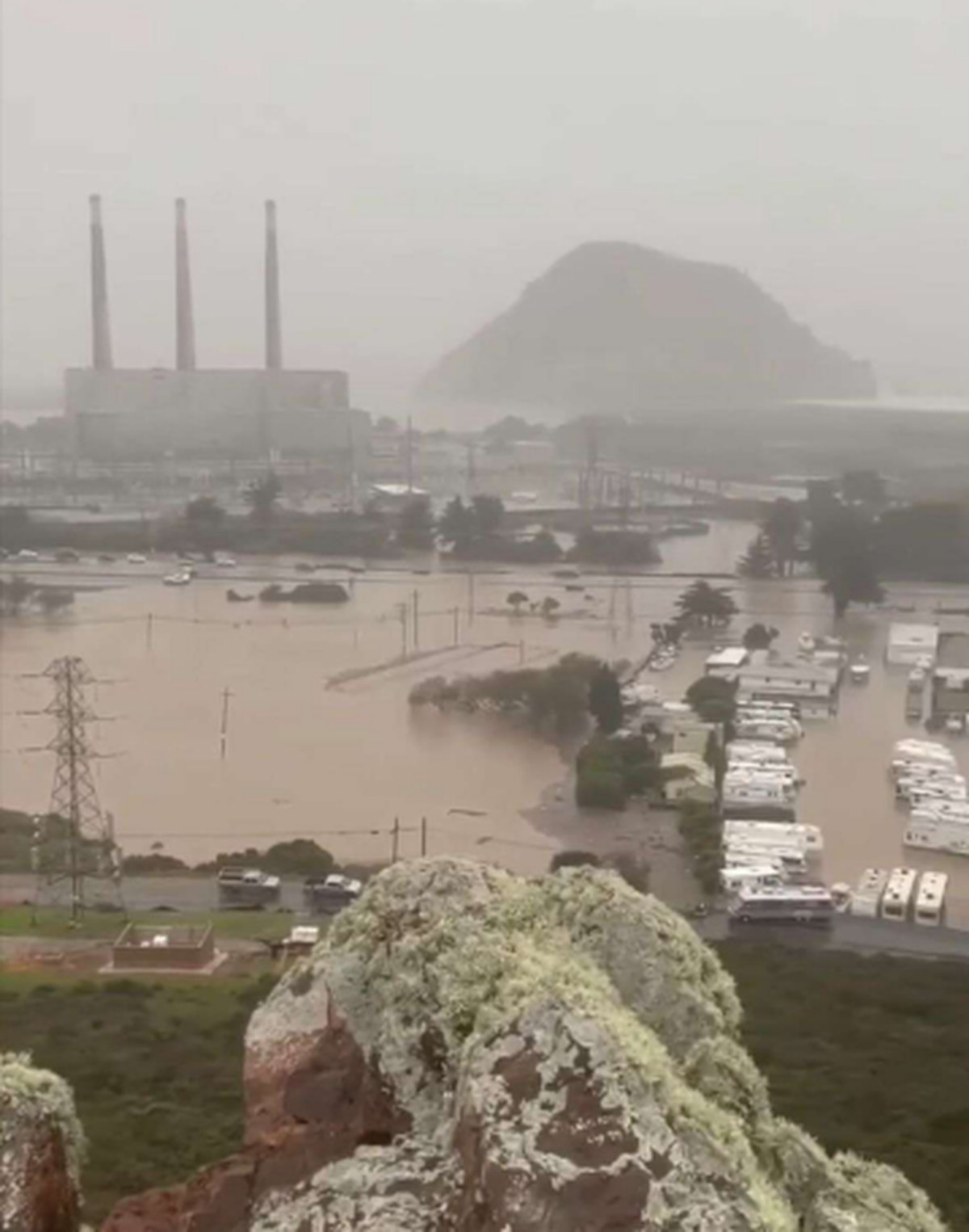 The city of Morro Bay flooded during January 2023.