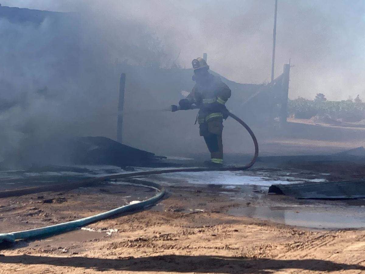 A fire took place on Cherry Blossom Place in Nipomo on Wednesday, causing farm equipment damage.