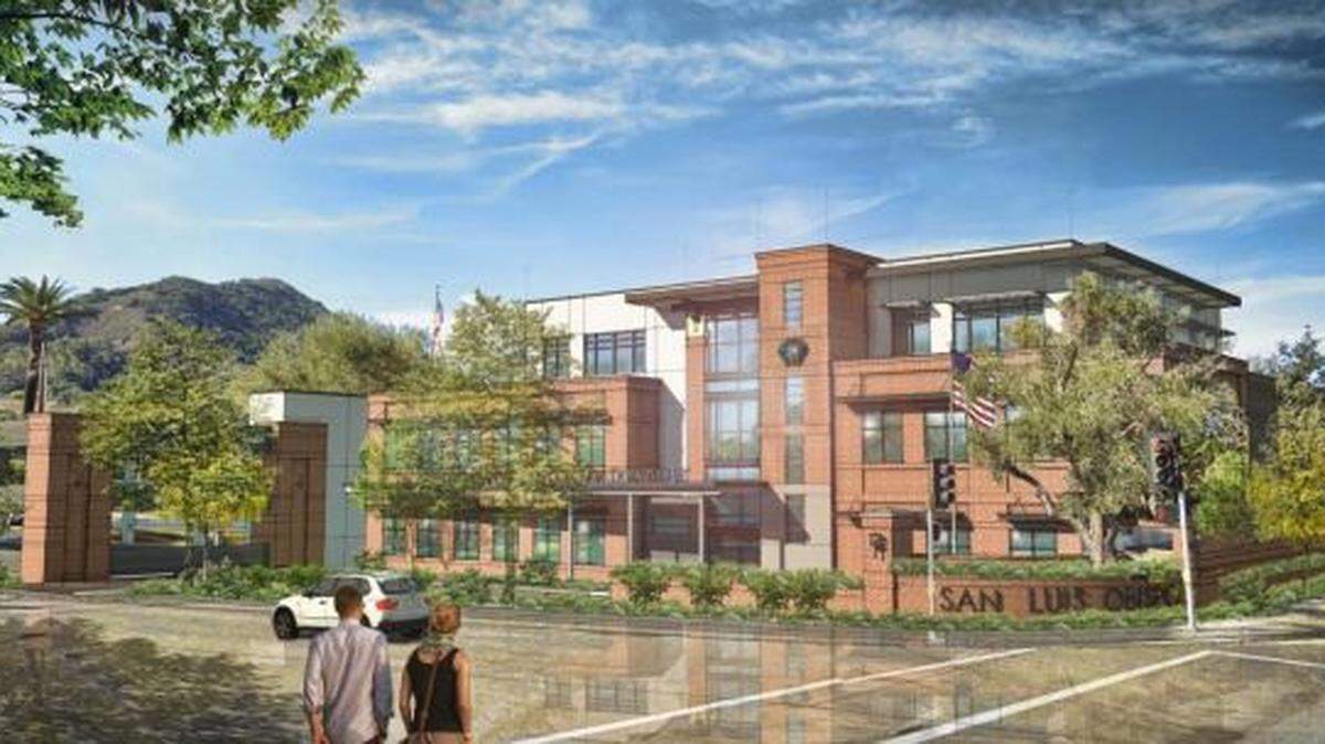 A concept of the planned new SLO police station.