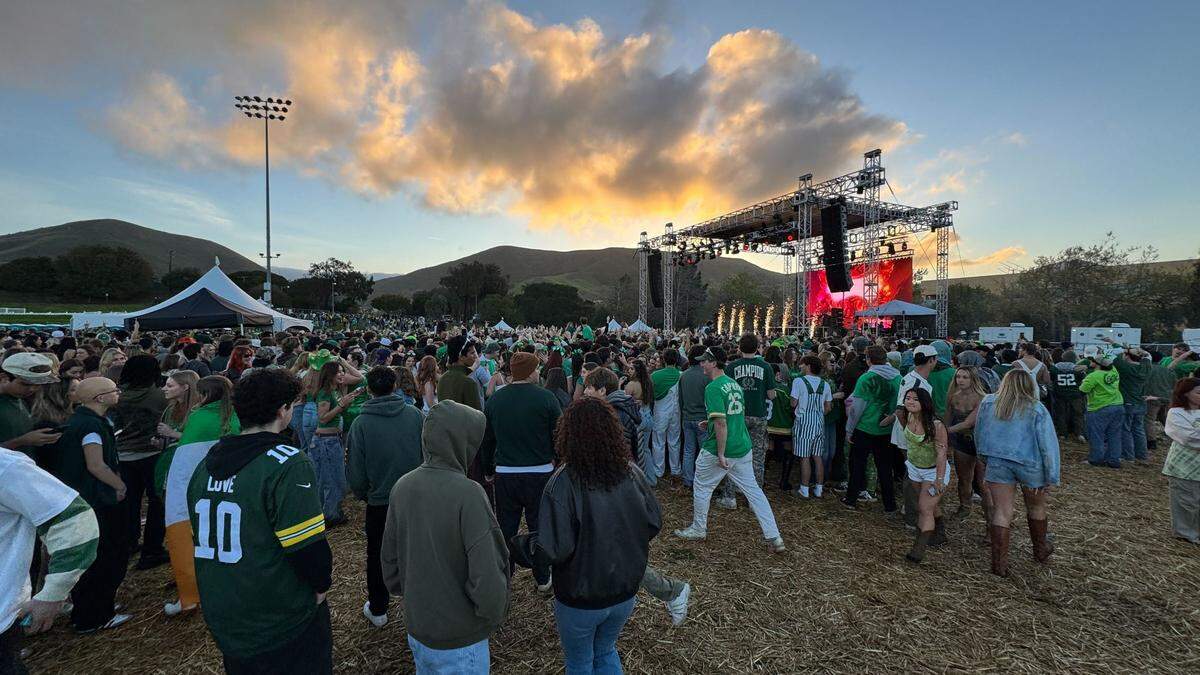 Cal Poly hosted an early morning music festival featuring EDM artists Zhu and Galantis on campus in hopes of drawing students out of the streets on St. Fratty’s Day, March 15, 2025.