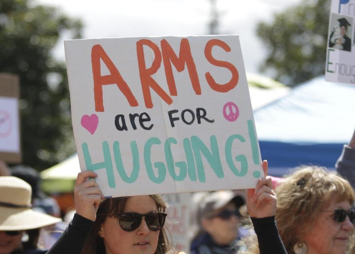 The March for Our Lives began in Mitchell Park in San Luis Obispo, Saturday, March 24, 2018 and wound its way around downtown San Luis Obispo.