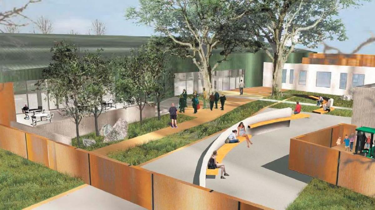A rendering of the Homeless Services Center at 40 Prado Road.