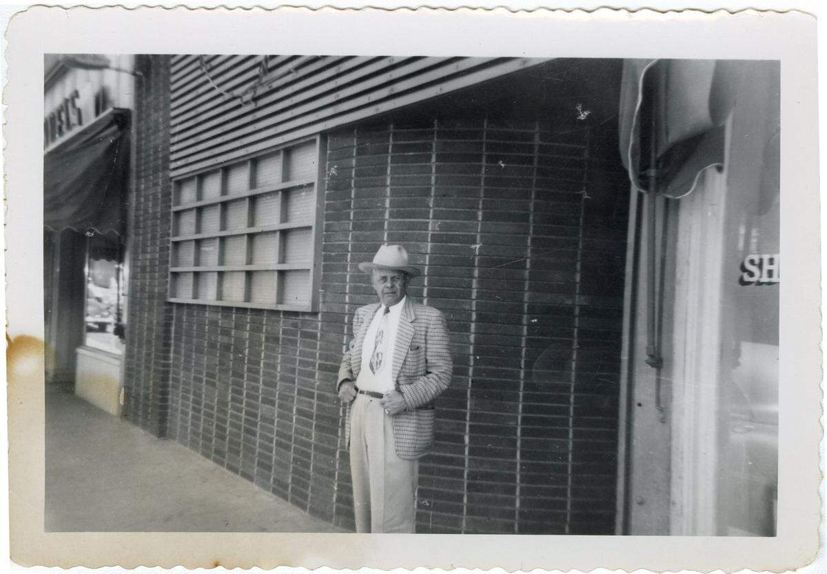 Owner Albert “Bull” Tognazzini poses in front of Bull’s Tavern during the 1940s. Back then, the San Luis Obispo bar was known as Budweiser Tavern.