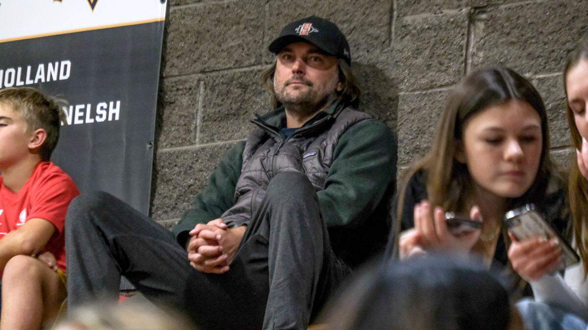 Former San Luis Obispo High School basketball coach Jeff Brandow attends a basketball game at the school on Jan. 16, 2024. Brandow was fired for allegedly sexually harassing a student. He declined to speak to The Tribune at the game.