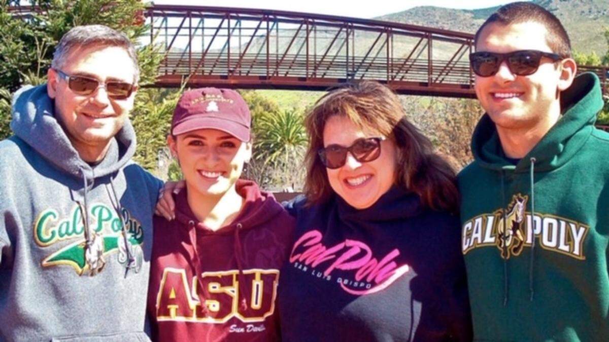 Jordan Maler, right, with his father, Arnold, left, sister Amanda and mother Renee Maler.