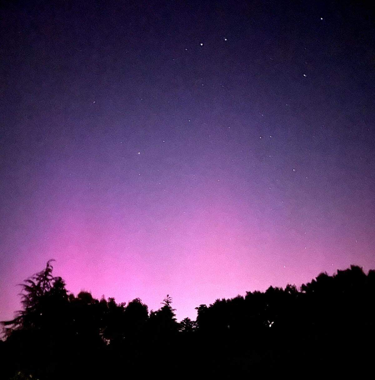 The aurora borealis light up the sky in Paso Robles on Friday, May 10, 2024.