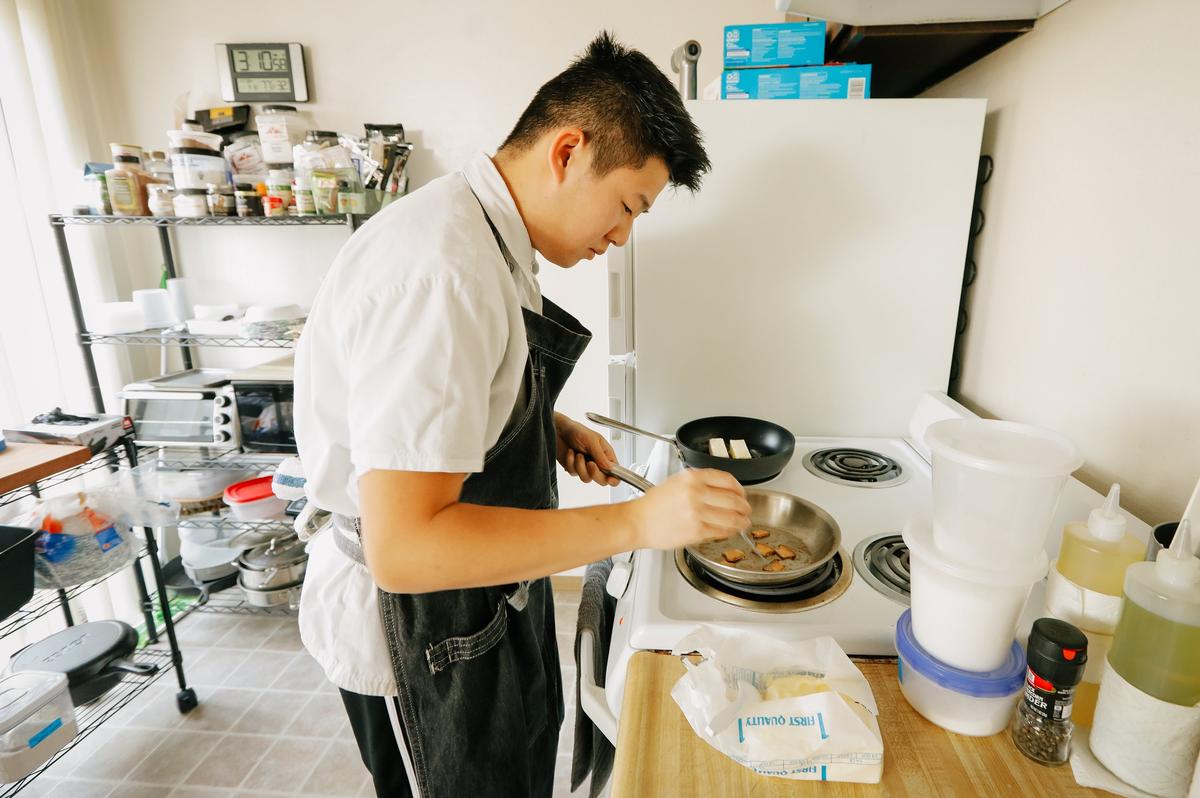 Jimmy Wong, a Cal Poly student, runs a pop-up restaurant out of his studio apartment in San Luis Obispo.